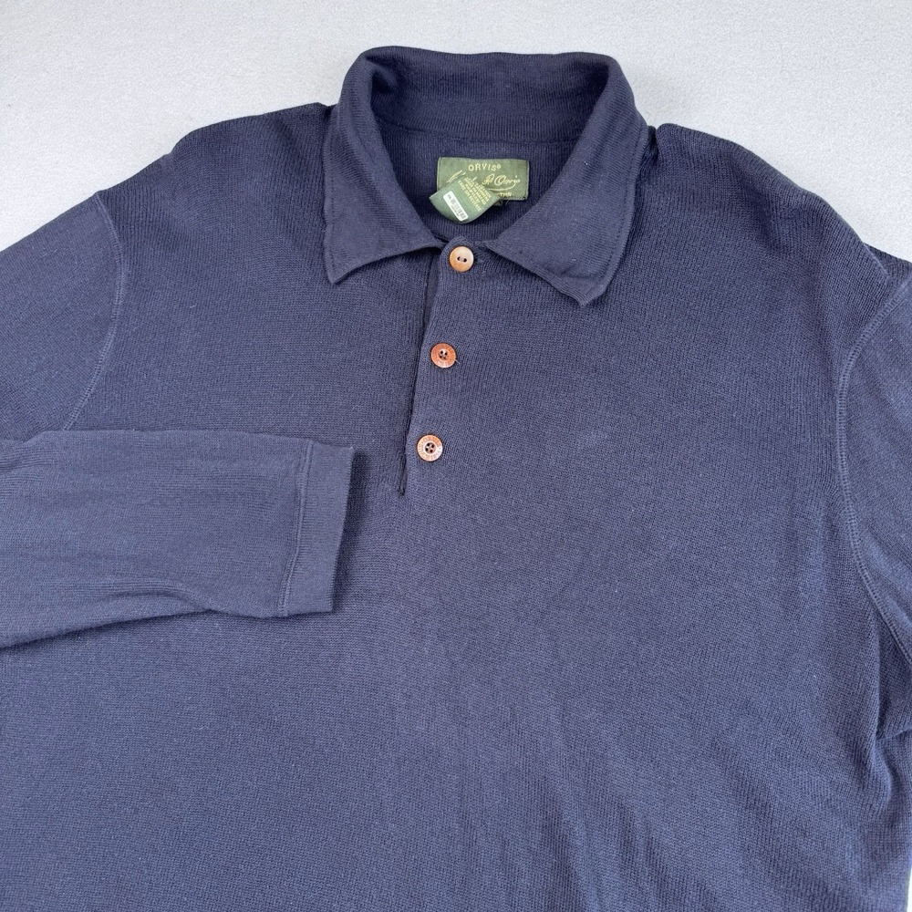 Orvis Cashmere Blend Long Sleeve Polo M Charles F. Signature Sweater Pullover
